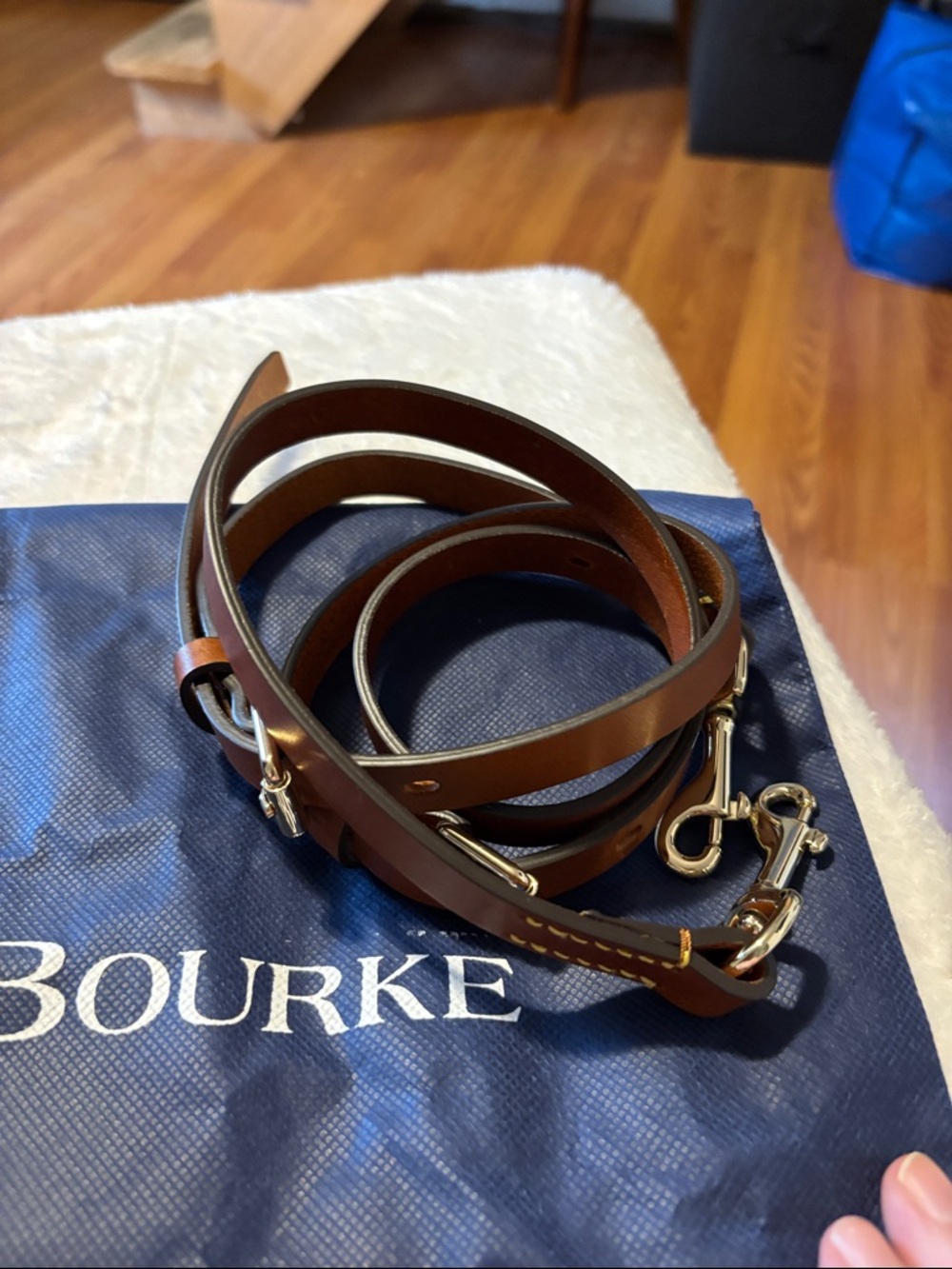 Dooney & Bourke Black Pebbled Leather Bucket Bag with Brown Trim and Coin Pouch - Picture 11 of 11